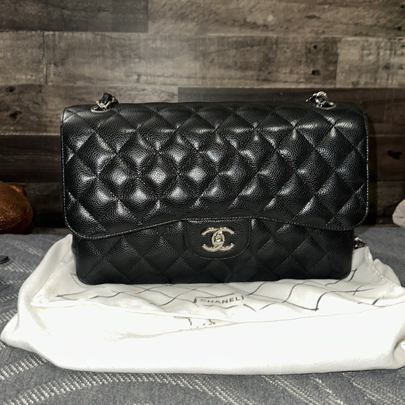 Chanel Jumbo Classic Double Flap in Black Caviar with silver hardware ✅SOLD✅ - Picture 1 of 12